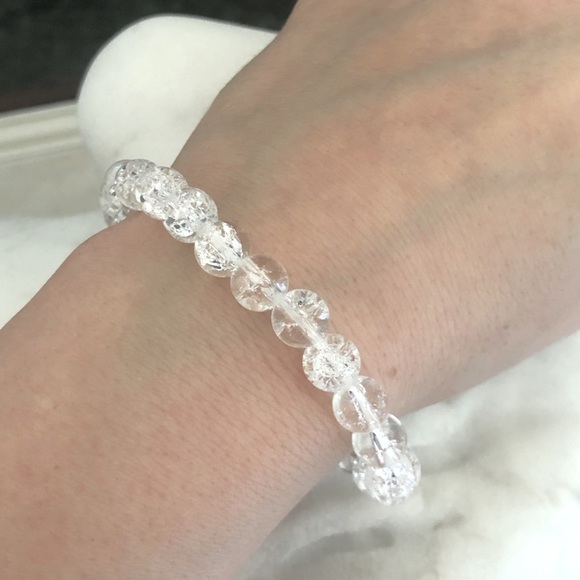 Natural Fire & Ice 8mm Stretch Bracelet - Picture 3 of 6